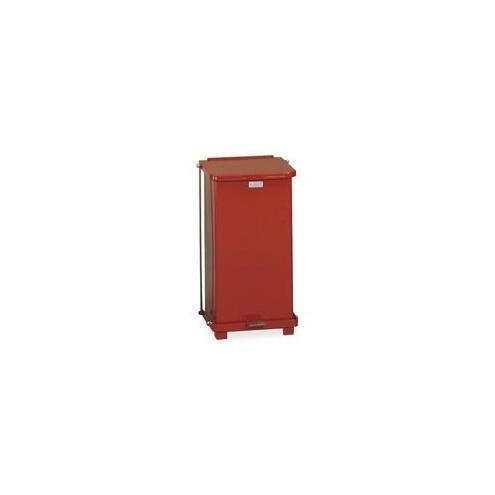 Rubbermaid Commercial Defenders Steel Step Cans - 12 gal Capacity - Rectangular - 23" Height x 12" Width x 12" Depth - Steel, Plastic - Red