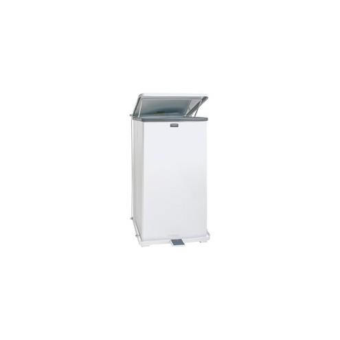 Rubbermaid Commercial Defenders Steel Step Cans - 24 gal Capacity - 30" Height x 15" Width x 15" Depth - Steel - White