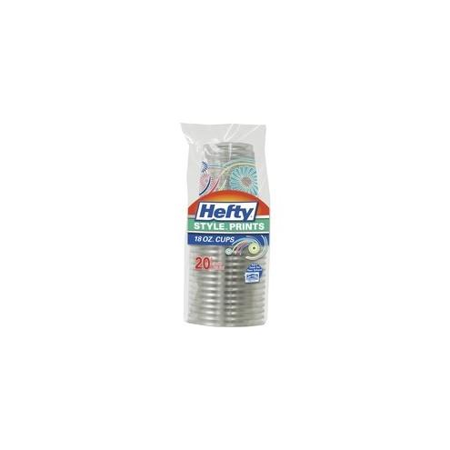 Hefty 18 oz. EZ Grip Cups - 18 fl oz - 20 / Pack - Clear - Plastic - Cold Drink