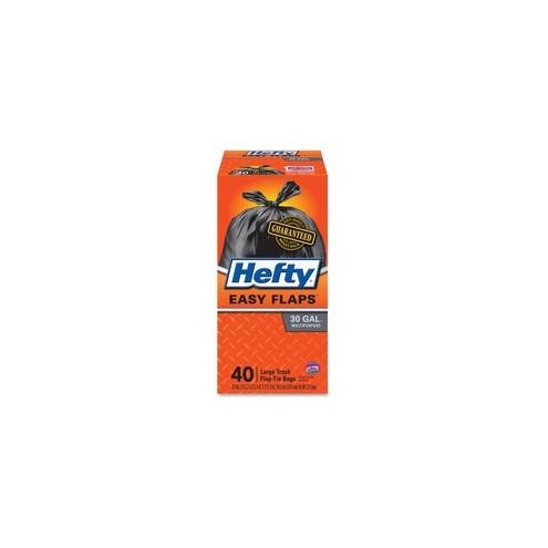 Hefty Easy Flaps 30-gallon Large Trash Bags - Large Size - 30 gal - 30" Width x 33" Length x 0.85 mil (22 Micron) Thickness - 240/Carton - 40 Per Box