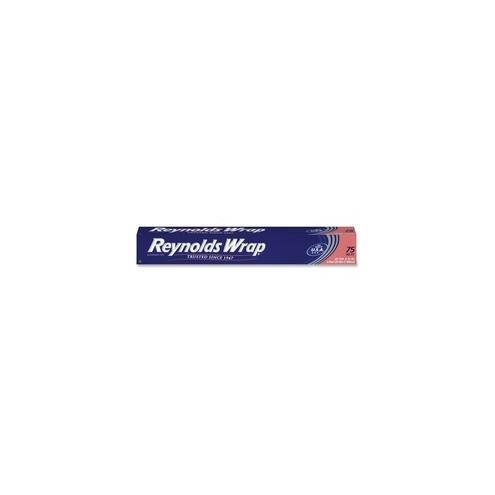 Reynolds Wrap Standard Aluminum Foil - 12" Width x 75 ft Length - Moisture Proof, Grease Proof, Odor Proof, Durable, Heat Resistant, Cold Resistant - Aluminum - Aluminum