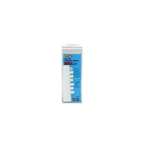 Redi-Tag Permanent Stick Write-On Index Tabs - 416 Write-on Tab(s) - 1" Tab Height x 0.43" Tab Width - Self-adhesive, Permanent - White Plastic Tab(s) - 416 / Pack