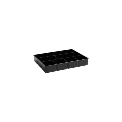Rubbermaid Drawer Director Organizer Tray - 7 Compartment(s) - 12" Height x 15" Width x 2.4" Depth - Black - Plastic - 1Each
