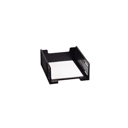 Rubbermaid Stackable Front-Loading Letter Tray - 5" Height - Desktop - Ebony - Polystyrene - 1Each
