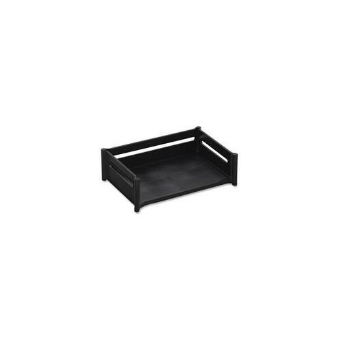 Rubbermaid Mega Stackable Tray - 1 Tier(s) - 5.8" Height x 19" Width x 12.9" Depth - Desktop - Black - Polystyrene - 1Each