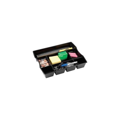 Rubbermaid Regeneration Plastic Drawer Organizer - 9 Compartment(s) - 2.5" Height x 11.9" Width x 14.9" Depth - Desktop - Recycled - Black - Plastic - 1Each