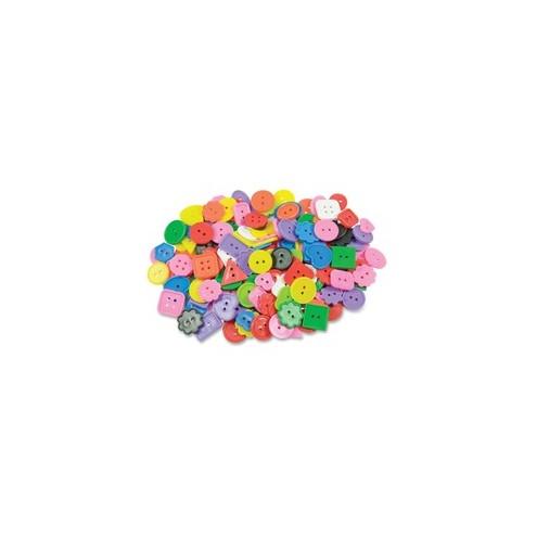 Roylco Bright Color Craft Buttons - Craft, Project, Collage - Recommended For 4 Year - 1 Pack - Assorted