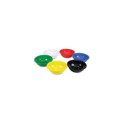 Roylco Classroom Bowls - Classroom, Paint, Glue, Bead, Pom Pom - 2" x 6" - 6 / Pack - Red, Yellow, Green, Blue, Black, White - Plastic