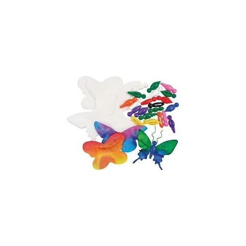 Roylco Butterfly Ornaments Craft Kit - Classroom, Paper, Paint, Marker - Recommended For 4 Year - 75 Piece(s) - 75 / Pack - Assorted - Plastic