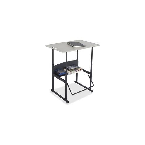 Safco AlphaBetter Adjustable Height Computer Desk - 42" Height x 36" Width x 24" Depth - Assembly Required - Gray