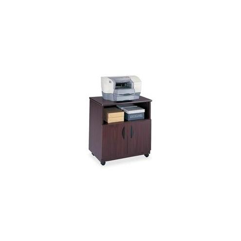 Safco Mobile Machine Stand - 200 lb Load Capacity - 30.3" Height x 28" Width x 19.8" Depth - Floor Stand - Laminate - Particleboard - Mahogany