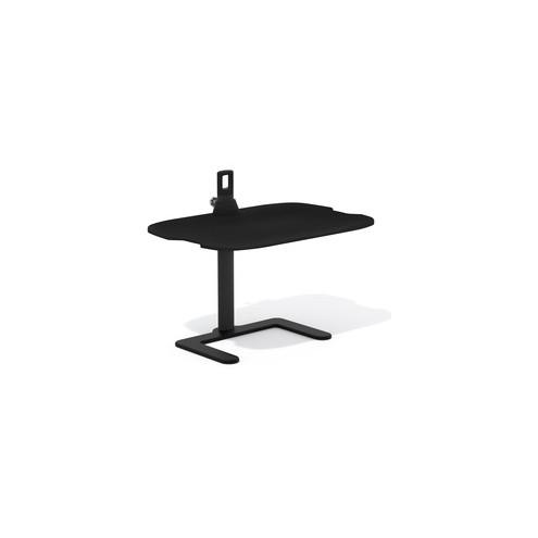 Safco Height-Adjustable Laptop Stand - 21.5" Height x 27" Width x 18" Depth - Steel, Medium Density Fiberboard (MDF), Aluminum - Black