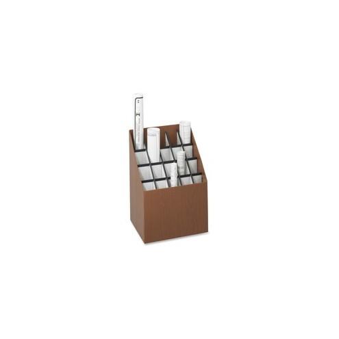 Safco Woodgrain Recycled Upright Roll Files - Wood Grain - Plastic, Fiberboard - 1 / Each