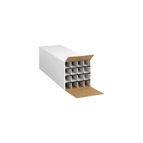 Safco Compact 16-Compartment KD Roll File - External Dimensions: 12.8" Width x 37" Depth x 12.5" Height - 16 x Tube - Fiberboard - White - For Rolled Document - 1 / Each