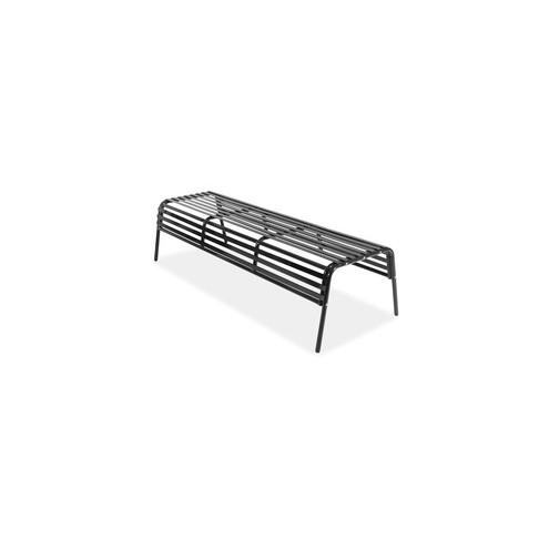 Safco CoGo Indoor/Outdoor Steel Bench - Black - Steel - 60" Width x 25" Depth x 17.5" Height - 1 Each