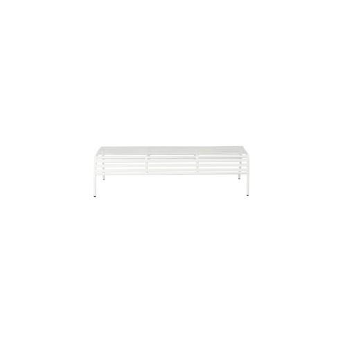 Safco CoGo Indoor/Outdoor Steel Bench - White - Steel - 60" Width x 25" Depth x 17.5" Height - 1 Each