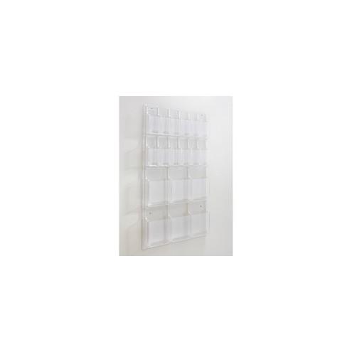 Safco Magazine/Pamphlet Display Rack - 18 Pocket(s) - 45" Height x 30" Width x 2" Depth - Clear - Plastic - 1Each