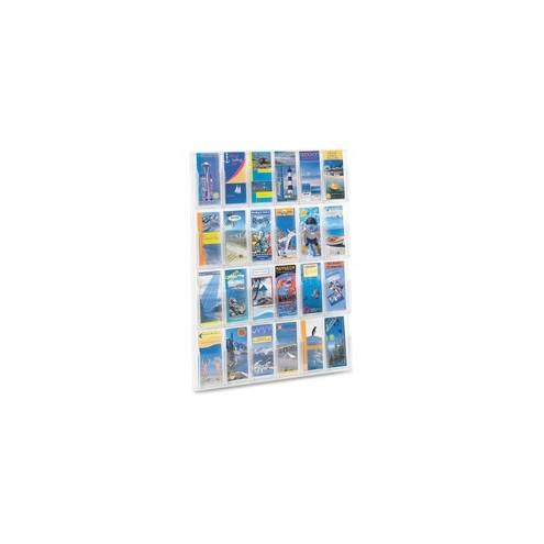 Safco 24-Pamphlet Display Rack - 24 Pocket(s) - 41" Height x 30" Width x 2" Depth - Clear - Plastic - 1Each