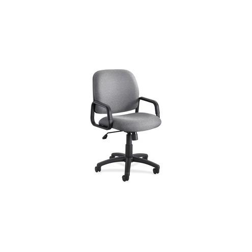 Safco Cava Urth High Back Chair - Gray Polyester Seat - Gray Polyester Back - Black Frame - 5-star Base - 20" Seat Width x 18" Seat Depth - 24" Width x 24" Depth x 39.5" Height - 1 Each