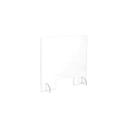 Safco Portable Freestanding Acrylic Sneeze Guard - 30" Width x 8" Depth x 28" Height - 1 Each - Clear, Transparent - Acrylic