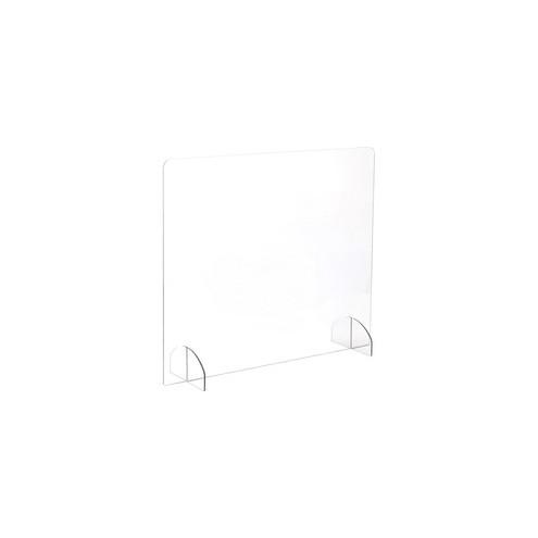 Safco Portable Freestanding Acrylic Sneeze Guard - 29.5" Width x 8" Depth x 23.5" Height - 1 Each - Clear, Transparent - Acrylic