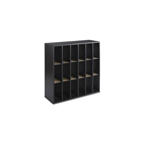 Safco Laminate Wood Mail Sorter - 18 Compartment(s) - Compartment Size 11.75" x 4.88" x 10.25" - 32.8" Height x 33.8" Width x 12" Depth - Recycled - Black - Wood, Particleboard, Plastic - 1Each