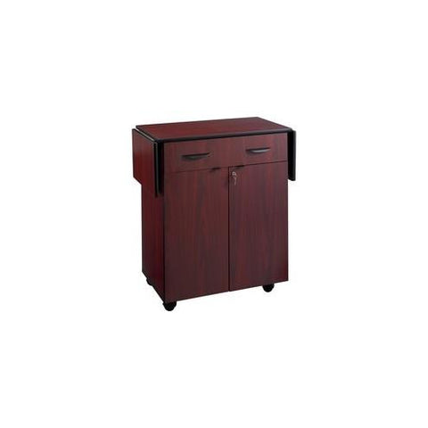 Safco Hospitality Service Cart - 4 Casters - Wood - x 32.5" Width x 20.5" Depth x 38.8" Height - Mahogany - 1 Each