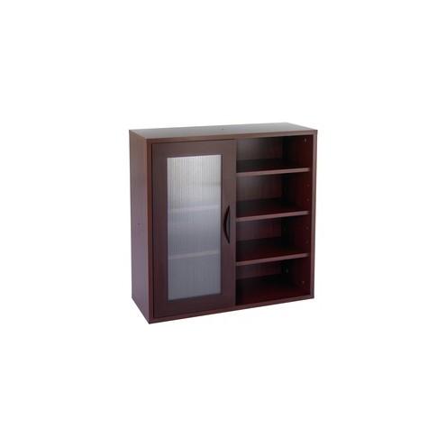 Safco Apr&egrave;s Modular Storage Cabinet - 29.8" x 11.8" x 29.8" - 5 x Shelf(ves) - 1 x Door(s) - 75 lb Load Capacity - Mahogany - Wood