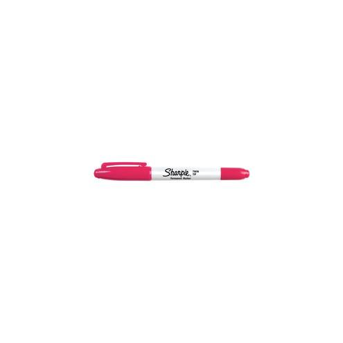 Sharpie Twin Tip Permanent Marker - Fine, Ultra Fine Marker Point - Magenta Alcohol Based Ink - 1 Each