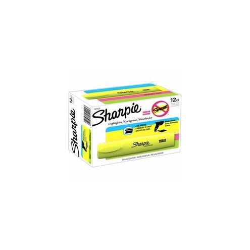 Sharpie Blade Highlighter - Chisel Marker Point Style - Yellow Gel-based Ink - 12 / Dozen