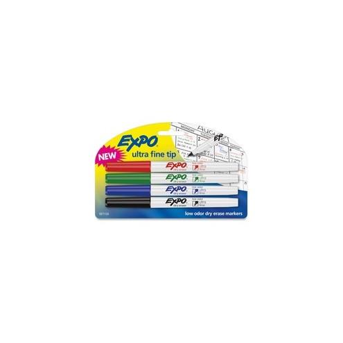 Expo Low Odor Markers - Ultra Fine Marker Point - Assorted - 4 / Set