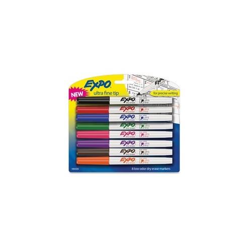 Expo Low Odor Markers - Ultra Fine Marker Point - Assorted - 8 / Set