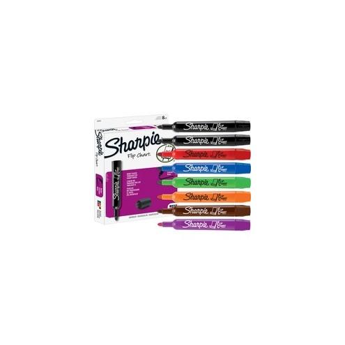 Sharpie Flip Chart Markers - Bullet Marker Point Style - Assorted Water Based Ink - Assorted Barrel - 8 / Set