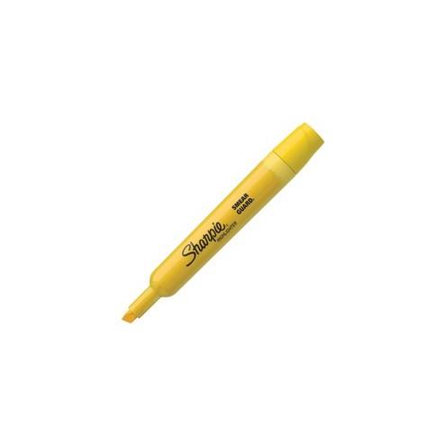 Sharpie SmearGuard Tank Style Highlighters - Broad Marker Point - Chisel Marker Point Style - Yellow - Yellow Barrel