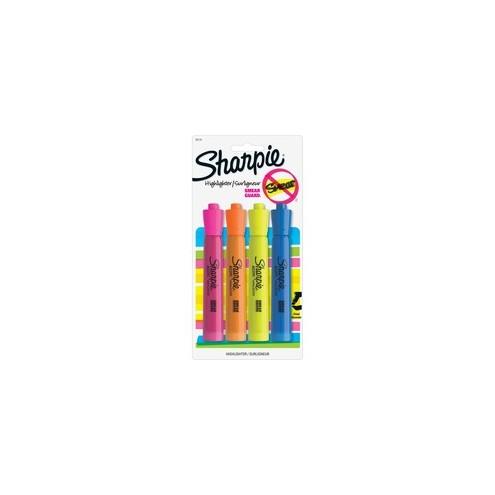Sharpie Tank Style Accent Highlighters - Chisel Marker Point Style - Yellow, Orange, Pink, Blue - 4 / Pack