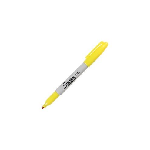 Sharpie Pen-style Permanent Marker - Fine Marker Point - Yellow Alcohol Based Ink - 1 Each