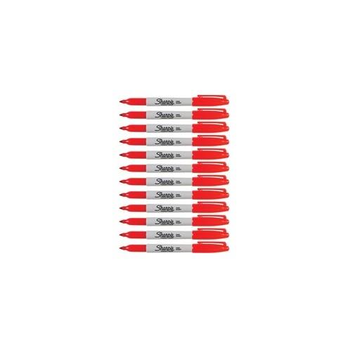 Sharpie Fine Point Permanent Marker - Fine Marker Point - Red Alcohol Based Ink - 12 / Box