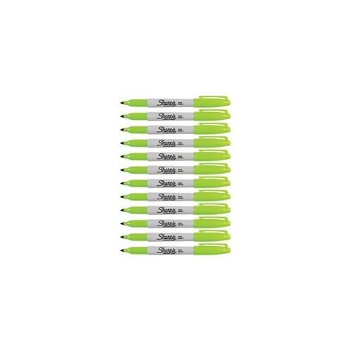 Sharpie Fine Point Permanent Marker - Fine Marker Point - Lime Alcohol Based Ink - 12 / Box