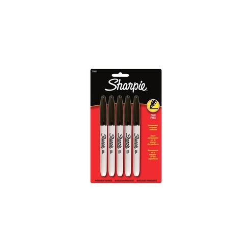 Sharpie Fine Point Permanent Marker - Fine Marker Point - Black Alcohol Based Ink - 5 / Pack