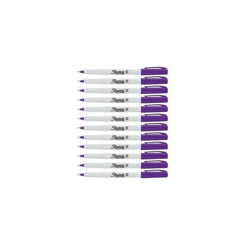 Sharpie Precision Permanent Markers - Ultra Fine Marker Point - Purple Alcohol Based Ink - 12 / Box