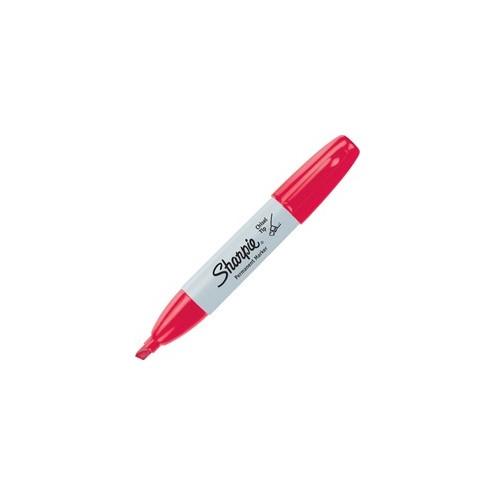 Sharpie Large Barrel Permanent Markers - Wide Marker Point - Chisel Marker Point Style - Red Alcohol Based Ink