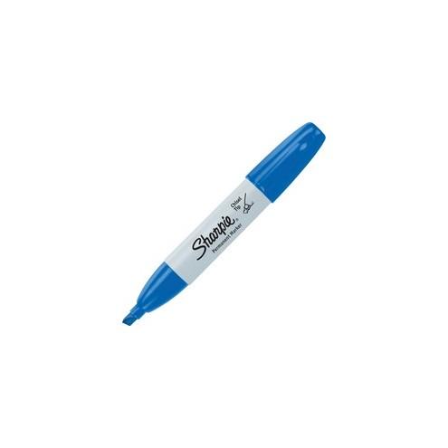 Sharpie Large Barrel Permanent Markers - Wide Marker Point - Chisel Marker Point Style - Blue Alcohol Based Ink