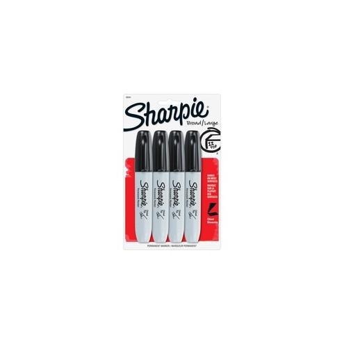 Sharpie Chisel Tip Permanent Marker - 5.3 mm Marker Point Size - Chisel Marker Point Style - Black Alcohol Based Ink - 4 / Set