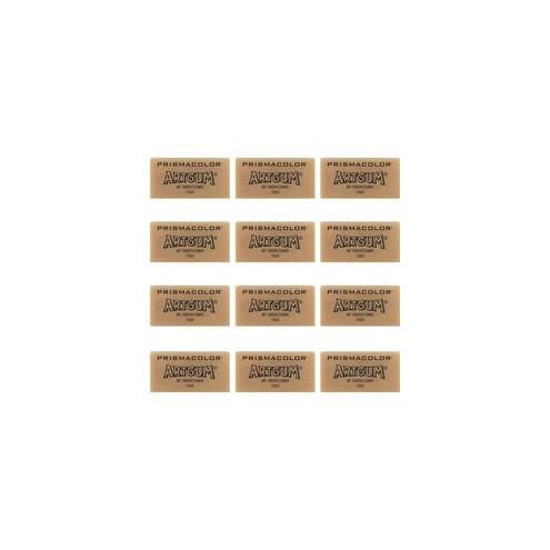 Prismacolor Art Gum Eraser - Beige - Lead Pencil - 2" Width x 1" Height x - 6" Length - 1 Dozen - Non-toxic