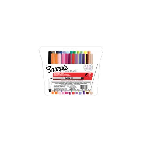 Sharpie Ultra Fine Point Permanent Marker - Ultra Fine Marker Point - Black, Red, Blue, Green, Yellow, Purple, Brown, Orange, Berry, Lime, Aqua, ... Alcohol Based Ink - Assorted Barrel - 24 / Set