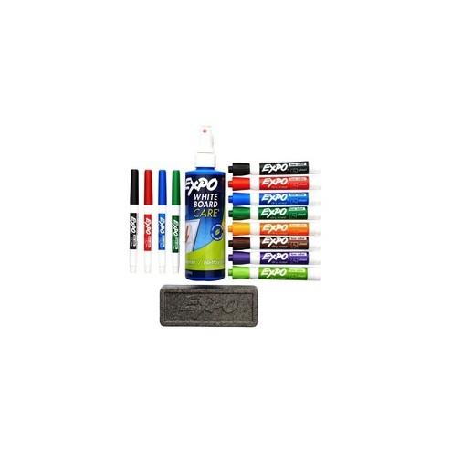 Expo Low-Odor Dry-erase Marker Kit - Fine Marker Point - Chisel Marker Point Style - Assorted - 12 / Set