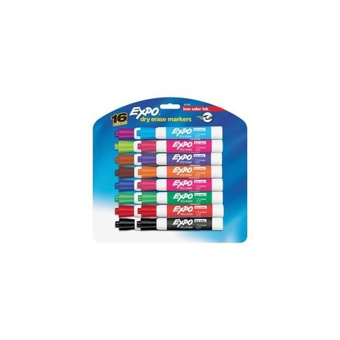 EXPO Low-Odor Dry-erase Markers - Bold Marker Point - Chisel Marker Point Style - Assorted - 16 / Set