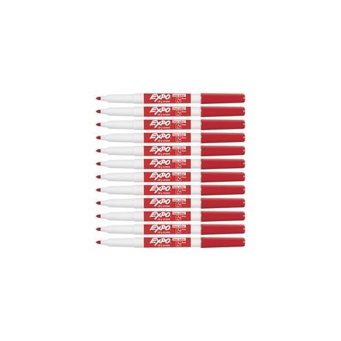 EXPO Low-Odor Dry-erase Markers - Fine Marker Point - Red - 12 / Dozen