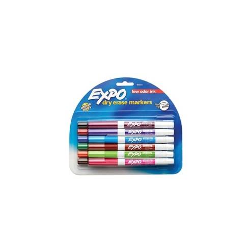 EXPO Low-Odor Dry-erase Markers - Fine Marker Point - Chisel Marker Point Style - Assorted - 12 / Set