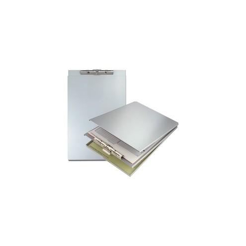 Saunders Top-Opening Storage Clipboard - 1.50" Clip Capacity - Top Opening - 8 1/2" x 12" - Aluminum - Silver - 1 / Each